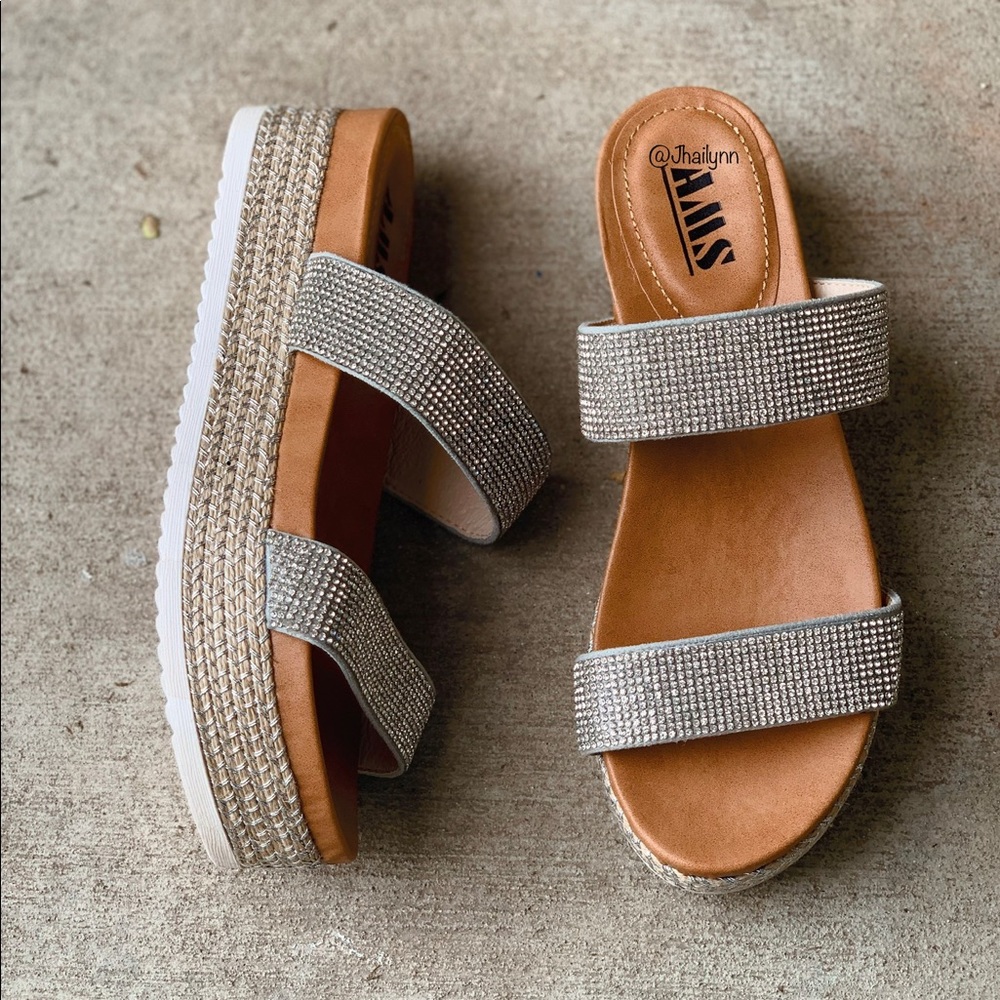 LAST SIZE 10 Rhinestone espadrille sandal - Picture 3 of 9